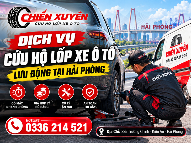 Cứu hộ lốp xe ô tô lưu động tại Hải Phòng