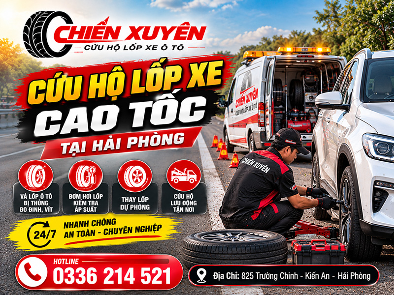 cứu hộ lốp xe cao tốc tại Hải Phòng